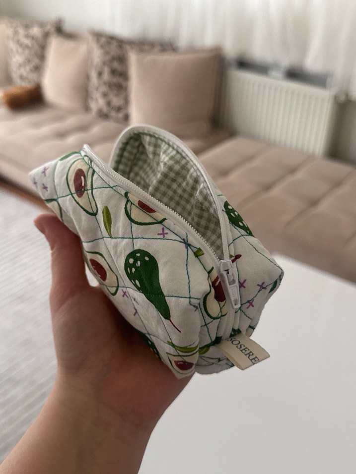 Bohem Desenli Fermuarlı Makyaj Çantası - Görsel 2