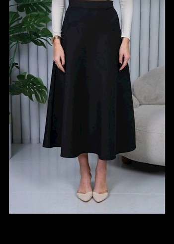 Siyah Uzun Salaş Drapeli Etek - Görsel 2