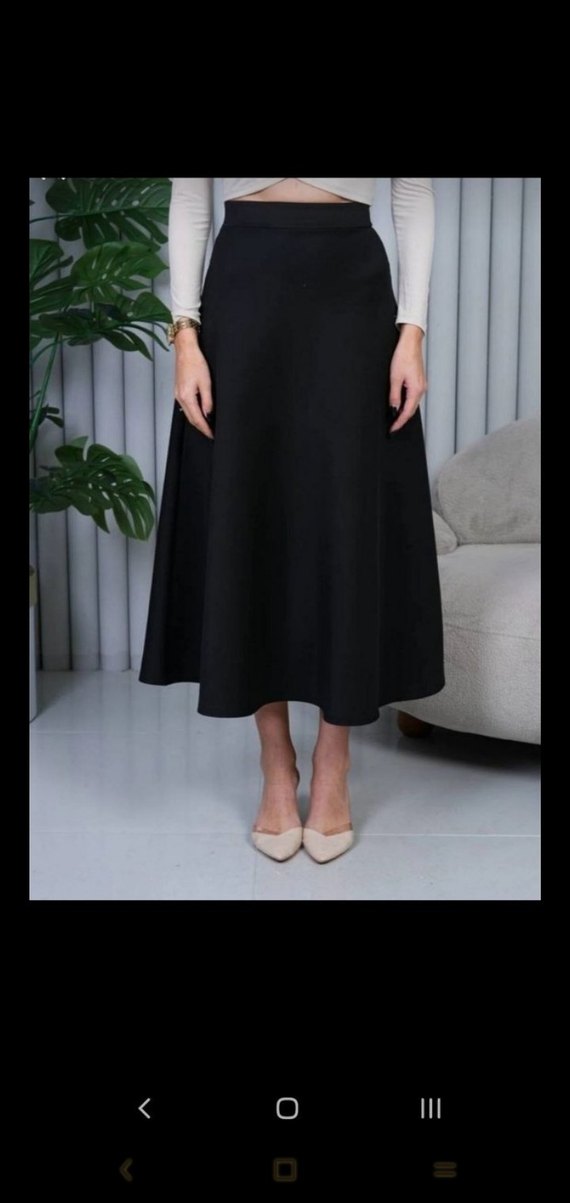 Siyah Uzun Salaş Drapeli Etek - Görsel 2