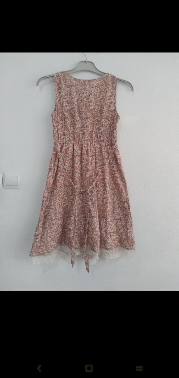 Kız Çocuk V Yaka Dantel Detaylı Bohem Elbise - Görsel 2