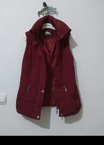 Düğmeli Bordo Kolsuz Yelek - Görsel 2