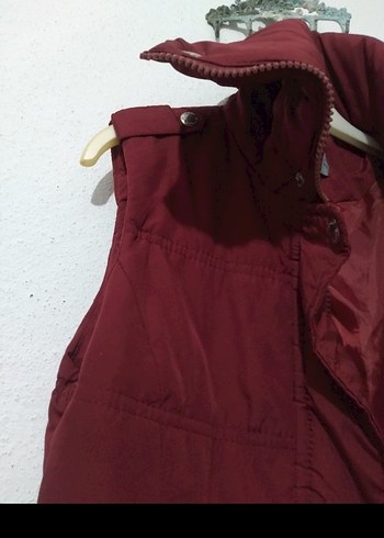 Düğmeli Bordo Kolsuz Yelek - Görsel 3