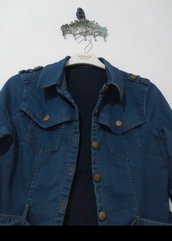 Kemerli Lacivert Uzun Kot Ceket - Görsel 2