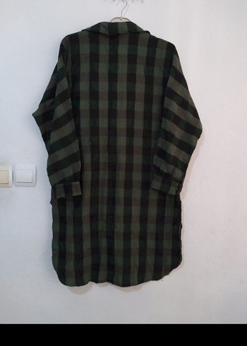 Yeşil Kareli Uzun Kollu Keten Gömlek - Görsel 4