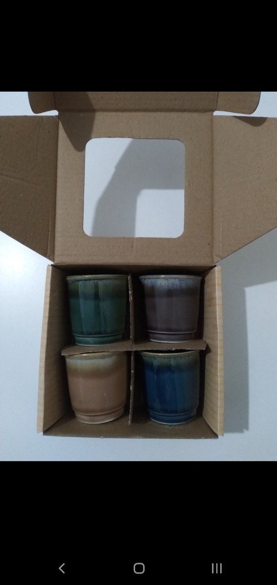 Porline 4'lü Renkli Porselen Espresso fincan seti - Görsel 3