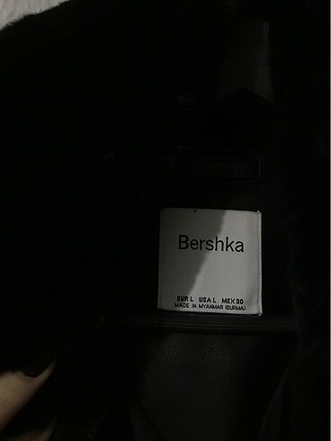 l Beden Bershka deri kürklü kaban