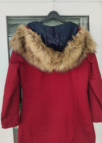 Yoyoso Bordo Düğmeli Kadın Mont - Görsel 4