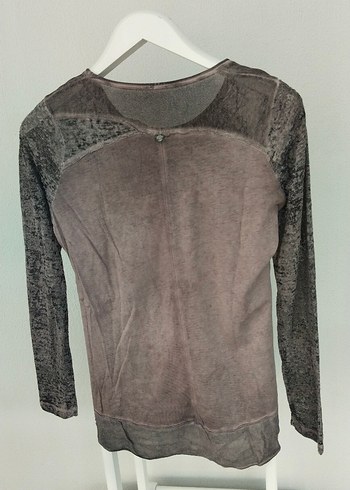 Gri Baskılı Uzun Kollu  Tişörtü - Görsel 4