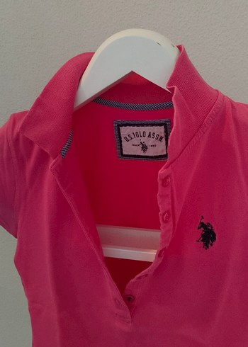 Kadın Pembe Düğmeli Polo Yaka Tişört - Görsel 2