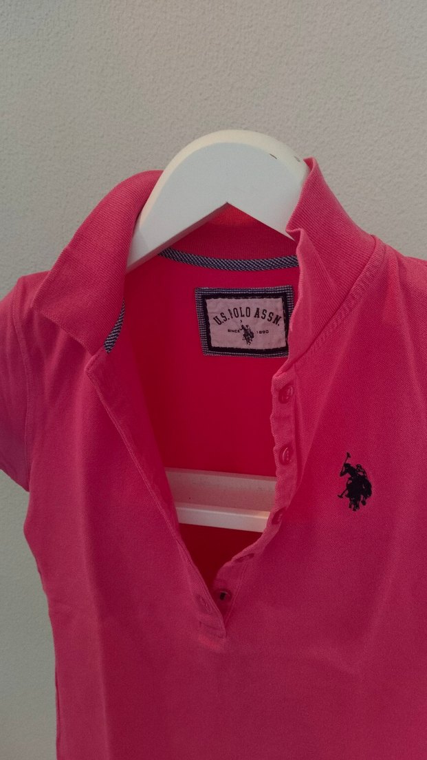 Kadın Pembe Düğmeli Polo Yaka Tişört - Görsel 2