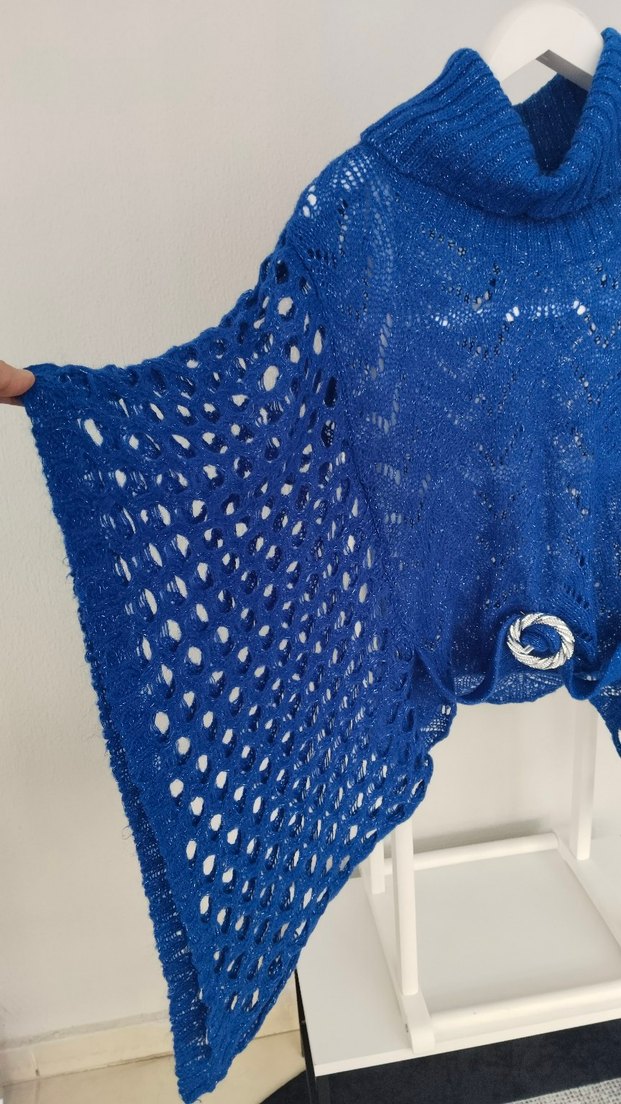 Mavi Bohem Örgü Kadın Kazak - Görsel 2