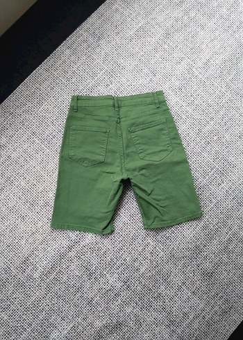 Kadın Yeşil Pamuk Bermuda Şort - Görsel 2