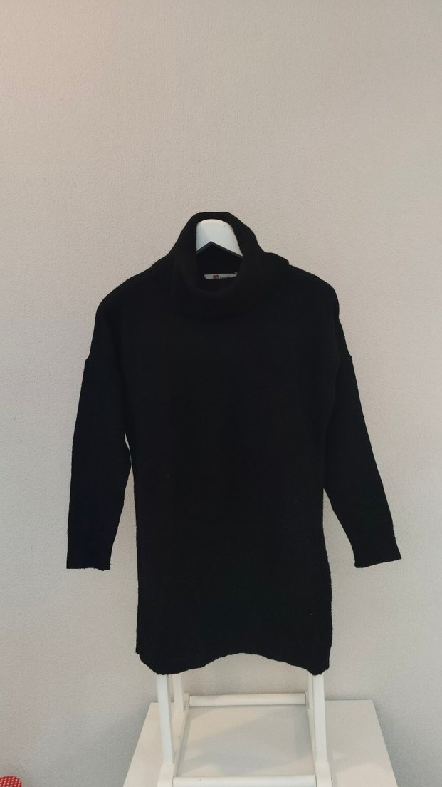 Siyah  Balıkçı Yaka Kadın Triko Kazak - Görsel 2