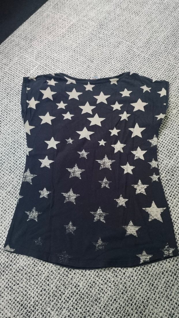 Kız Lacivert Kısa Kollu Baskılı Tişört - Görsel 3