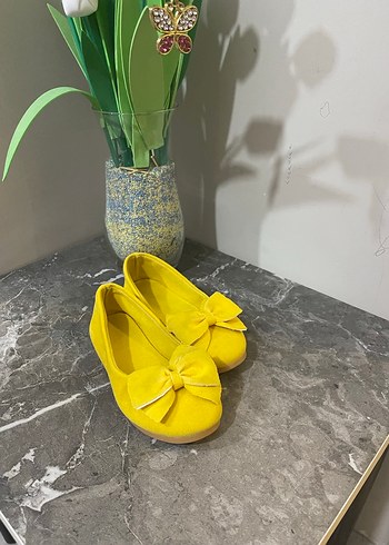 Kız Çocuk Sarı Fiyonklu Babet Ayakkabı - Görsel 4