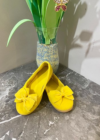 Kız Çocuk Sarı Fiyonklu Babet Ayakkabı - Görsel 3