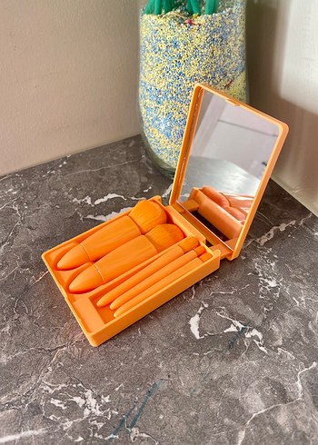 Turuncu Makyaj Fırçası Seti - Görsel 3