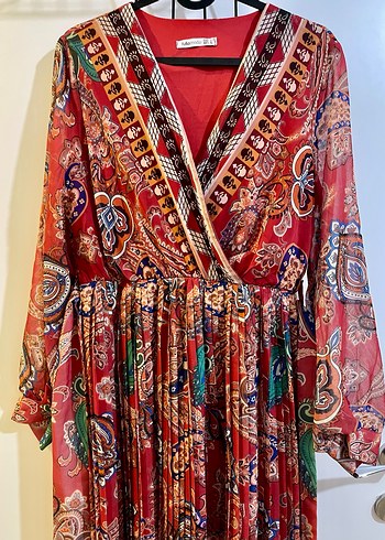 Renkli Bohem Desenli Uzun Elbise - Görsel 3