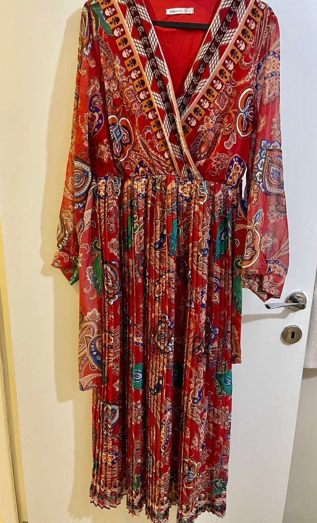 Renkli Bohem Desenli Uzun Elbise - Görsel 2