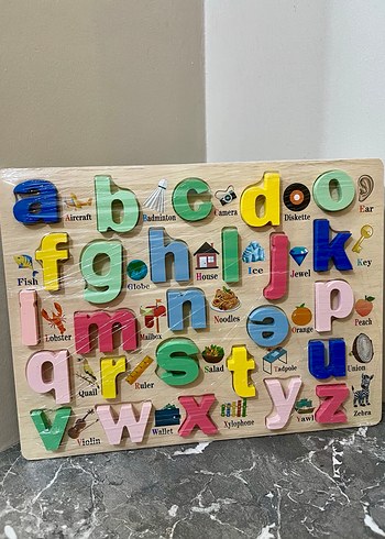 Renkli Ahşap Alfabe Eğitici Oyuncak - Görsel 3