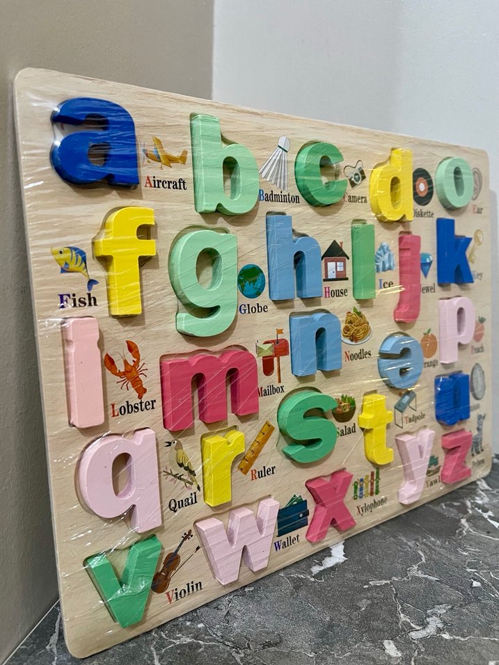 Renkli Ahşap Alfabe Eğitici Oyuncak - Görsel 2