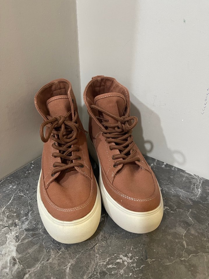 Kadın Kahverengi Süet Platform Topuklu Bot - Görsel 2