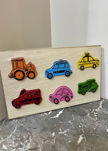 Renkli Taşıtlar Ahşap Çocuk Puzzle - Görsel 2