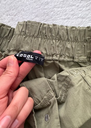 Haki Kadın Mini Keten Etek - Görsel 2