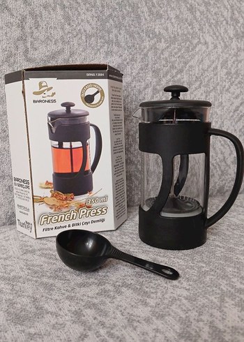 Sıfır Siyah French Press Çay/Kahve Demliği - Görsel 2