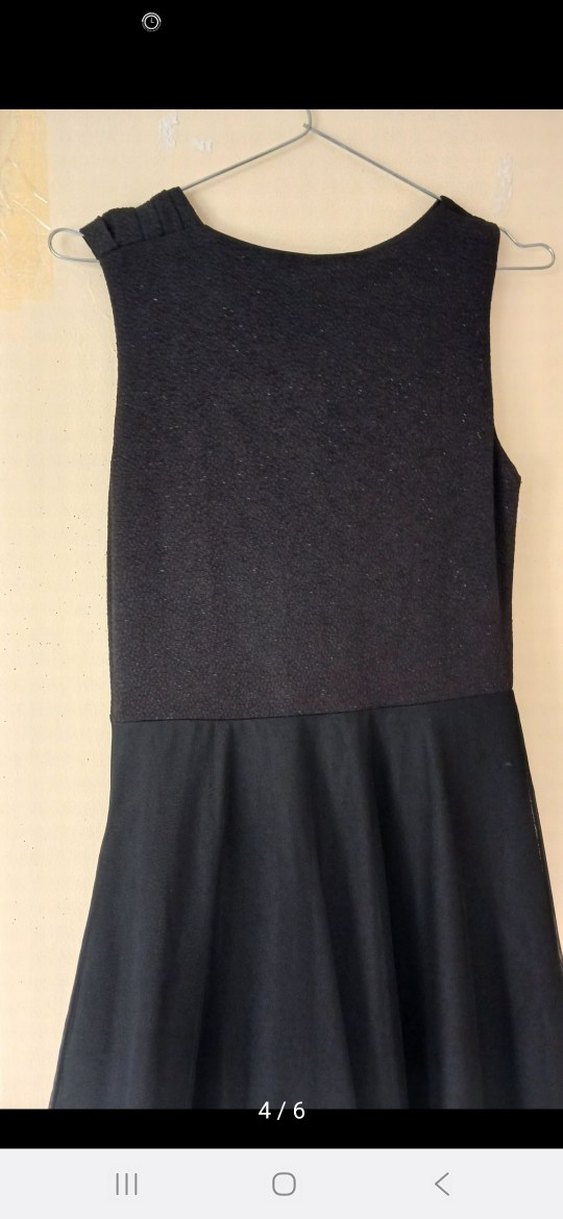 Siyah Simli Uzun Tül Abiye Elbise - Görsel 3