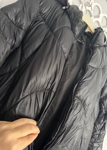 Çok az kullanılmış Kürklü Siyah Uzun Kadın Kışlık Mont - Görsel 2