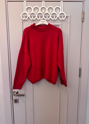 Çok az kullanılmış Kadın Kırmızı Salaş Triko Kazak - Görsel 2