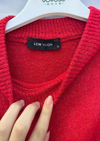 Çok az kullanılmış Kadın Kırmızı Salaş Triko Kazak - Görsel 3