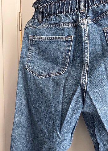 Çok az kullanılmış Kadın Mavi Denim Midi Boy Bol Kesim Pantolon - Görsel 3