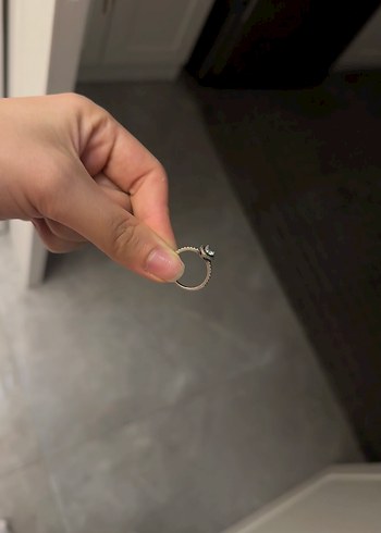 Pandora Minimalist Beyaz Düğmeli Kadın Yüzük - Görsel 2