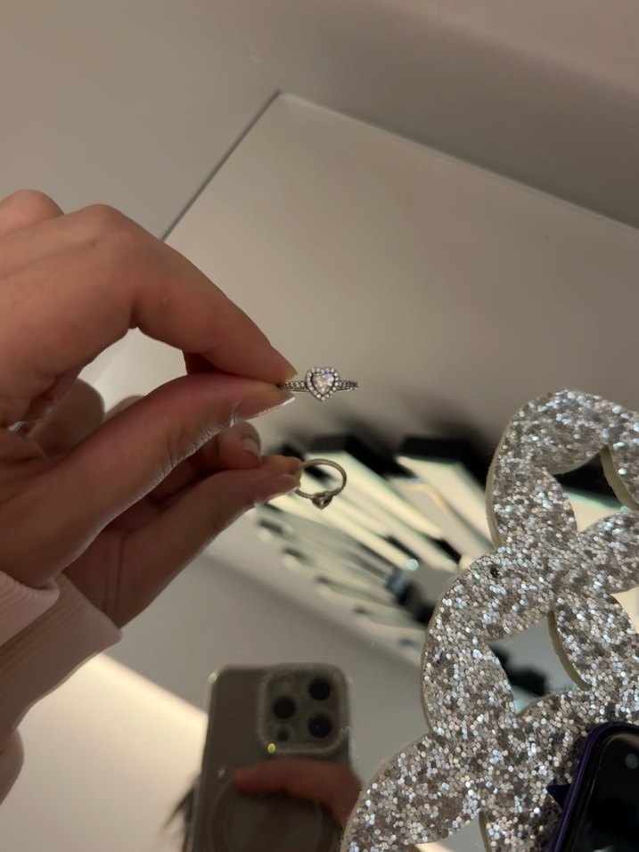 Pandora Minimalist Beyaz Düğmeli Kadın Yüzük - Görsel 3