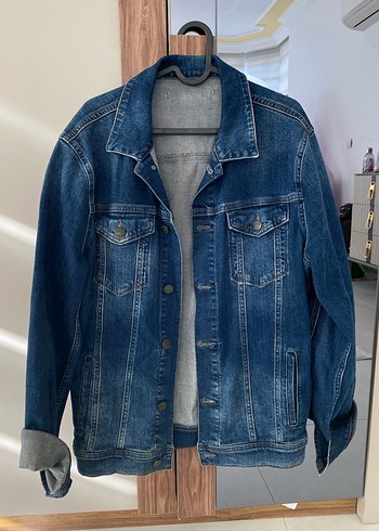 Düğmeli Mavi Erkek Denim Ceket