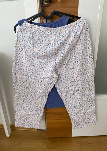 Mavi Baskılı Kolsuz Yazlık Pijama Takımı - Görsel 2