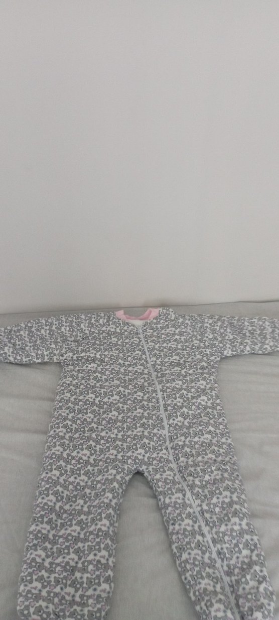 Kız Bebek Gri Fermuarlı Tulum - Görsel 2