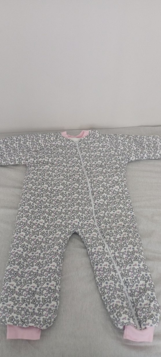 Kız Bebek Gri Fermuarlı Tulum - Görsel 4