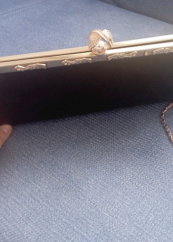 Zincir Detaylı Siyah Süet Kadın Portföy Çanta - Görsel 3