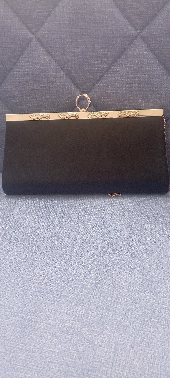 Zincir Detaylı Siyah Süet Kadın Portföy Çanta - Görsel 5