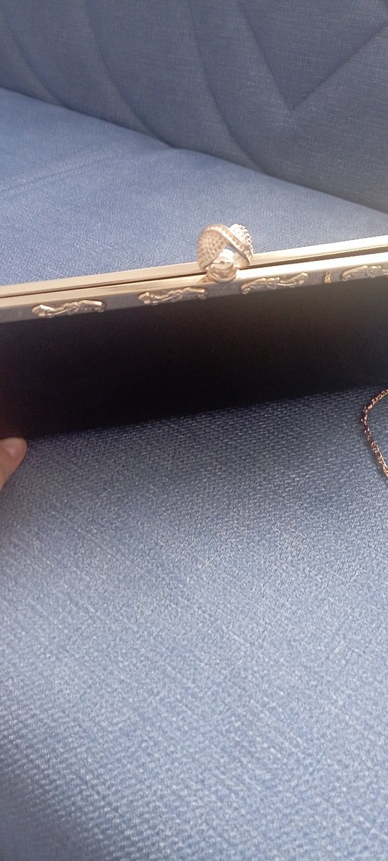 Zincir Detaylı Siyah Süet Kadın Portföy Çanta - Görsel 3