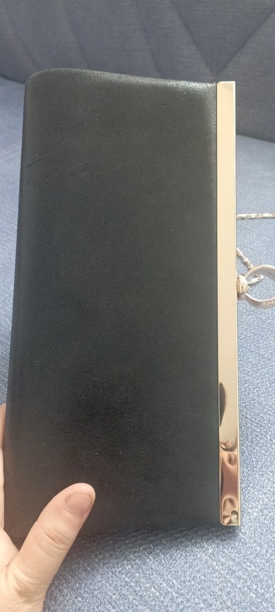 Zincir Detaylı Siyah Süet Kadın Portföy Çanta - Görsel 4