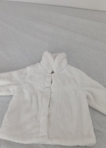 Kız Çocuk Beyaz Peluş Suni Kürk Ceket - Görsel 2