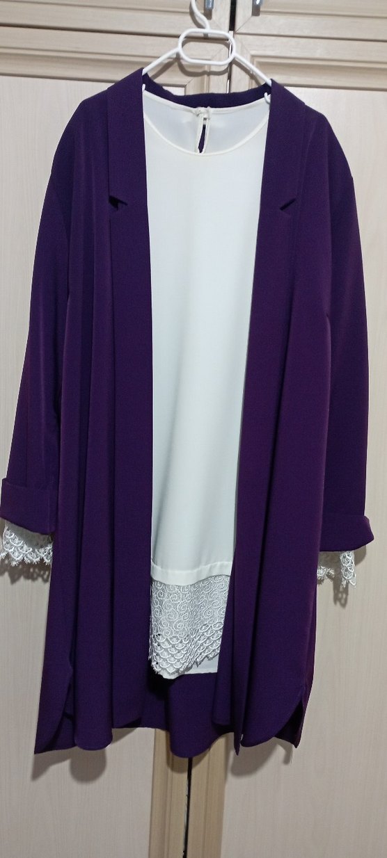 Mor Uzun Kollu Salaş Tunik - Görsel 4