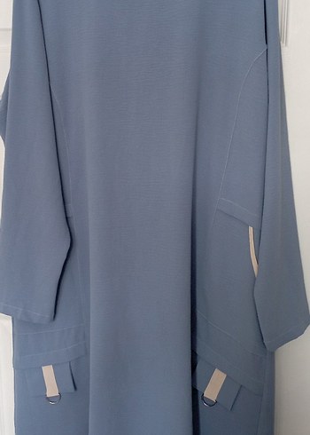 Uzun Kollu Mavi Cepli Salaş Tunik - Görsel 5