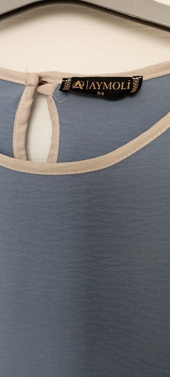 Uzun Kollu Mavi Cepli Salaş Tunik - Görsel 3