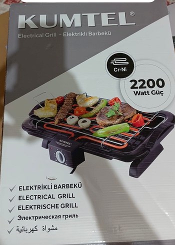 Kumtel 2200W Elektrikli Barbekü Siyah