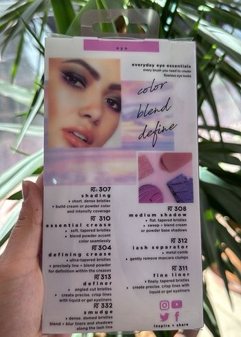 Mor Göz Makyaj Fırçası Seti 8 Parça - Görsel 2